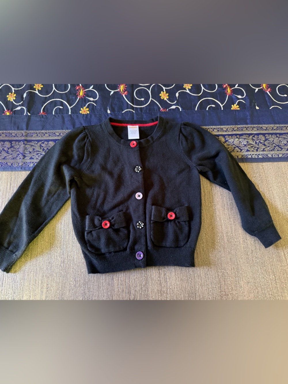 Gymboree Girls Black Button-Front Cardigan Sweater